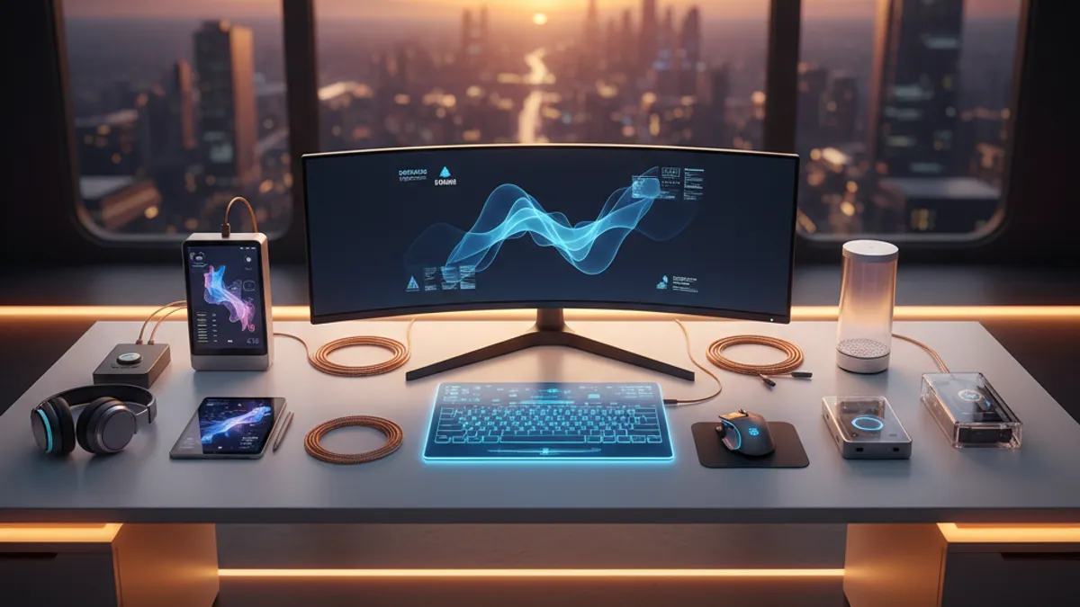 最新テクノロジーツールのデスク