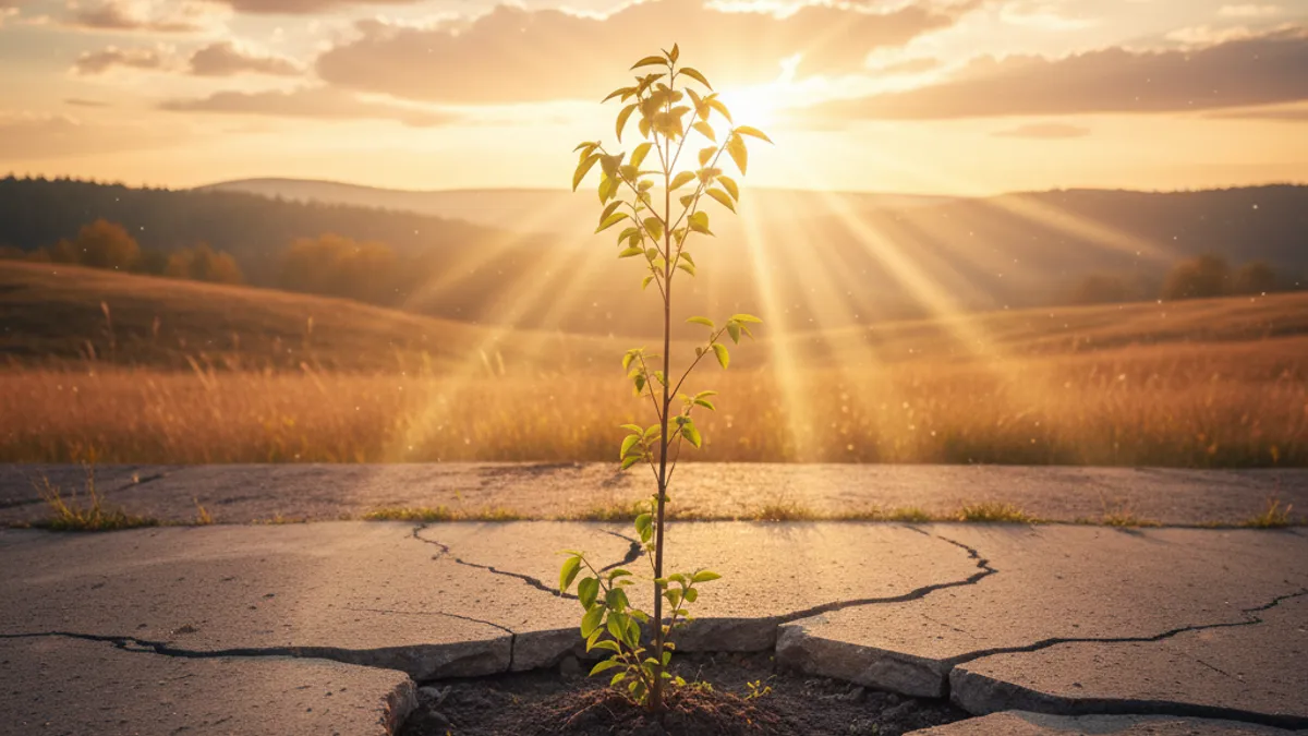 成長を象徴する光の差す風景
