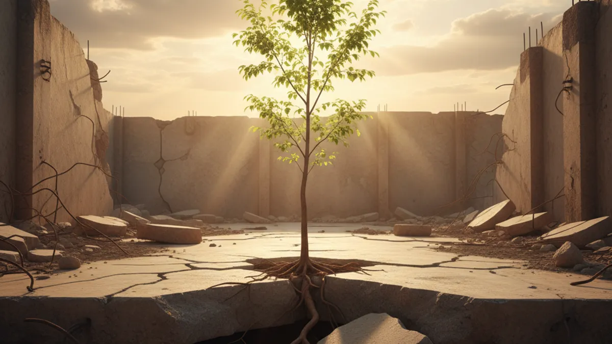 成長を象徴する光の差す風景