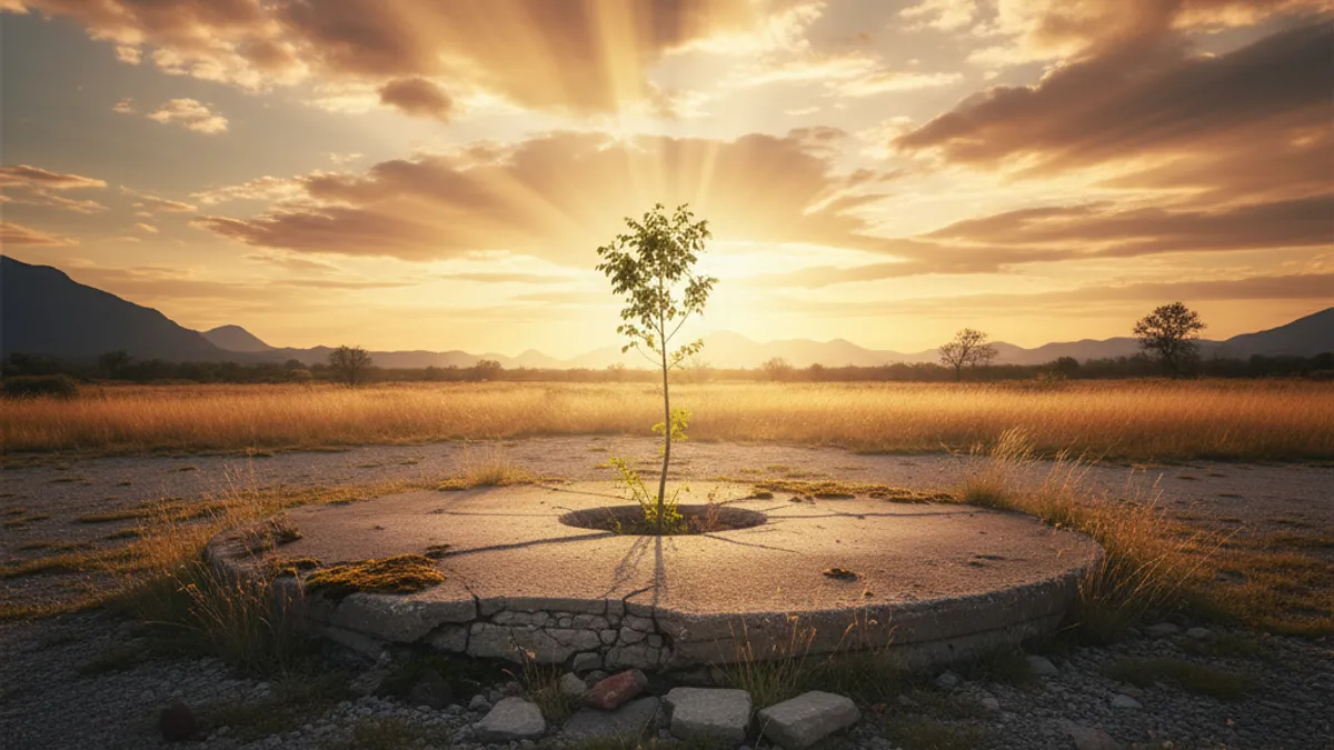 成長を象徴する光の差す風景