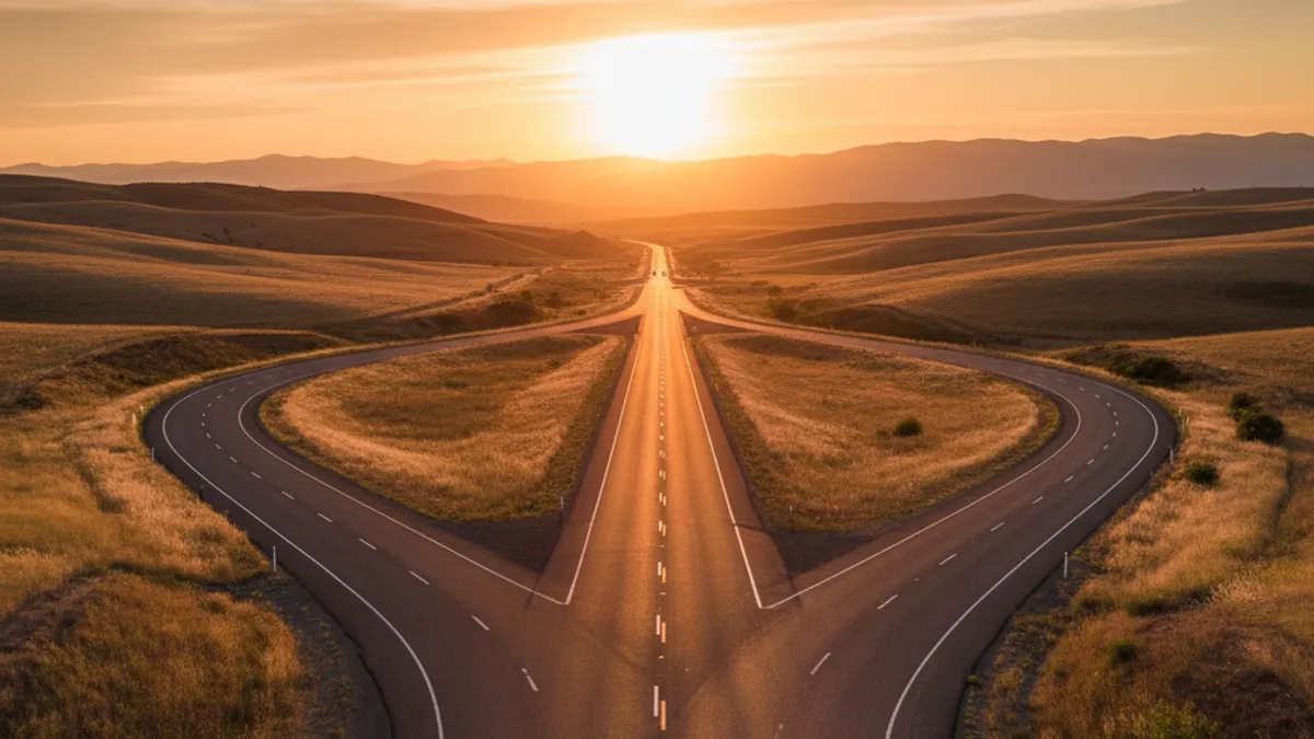 キャリアチェンジを象徴する2つの道