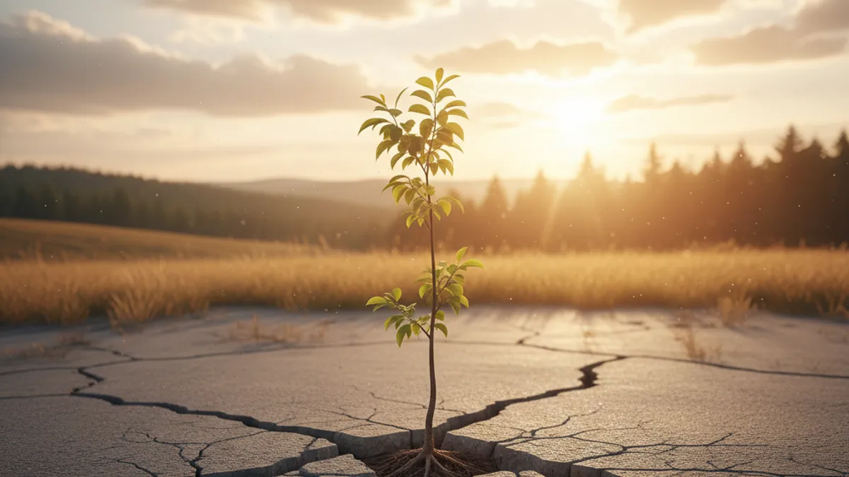 成長を象徴する光の差す風景