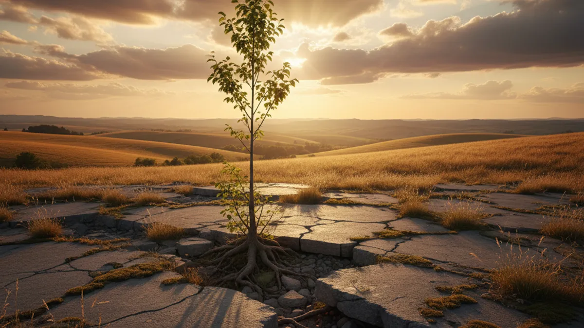成長を象徴する光の差す風景