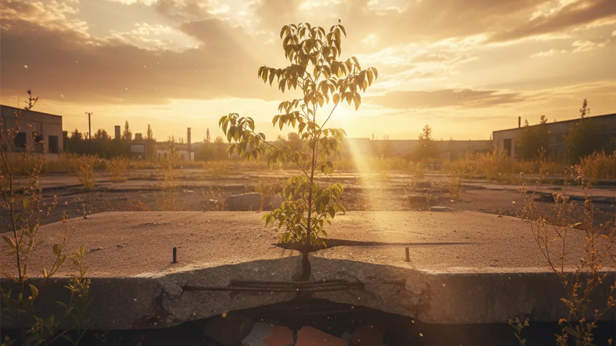 成長を象徴する光の差す風景