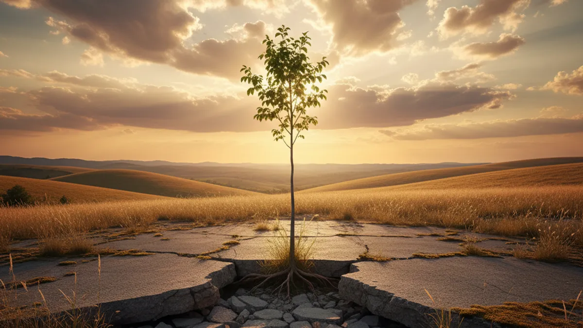 成長を象徴する光の差す風景