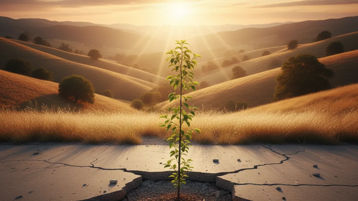 成長を象徴する光の差す風景