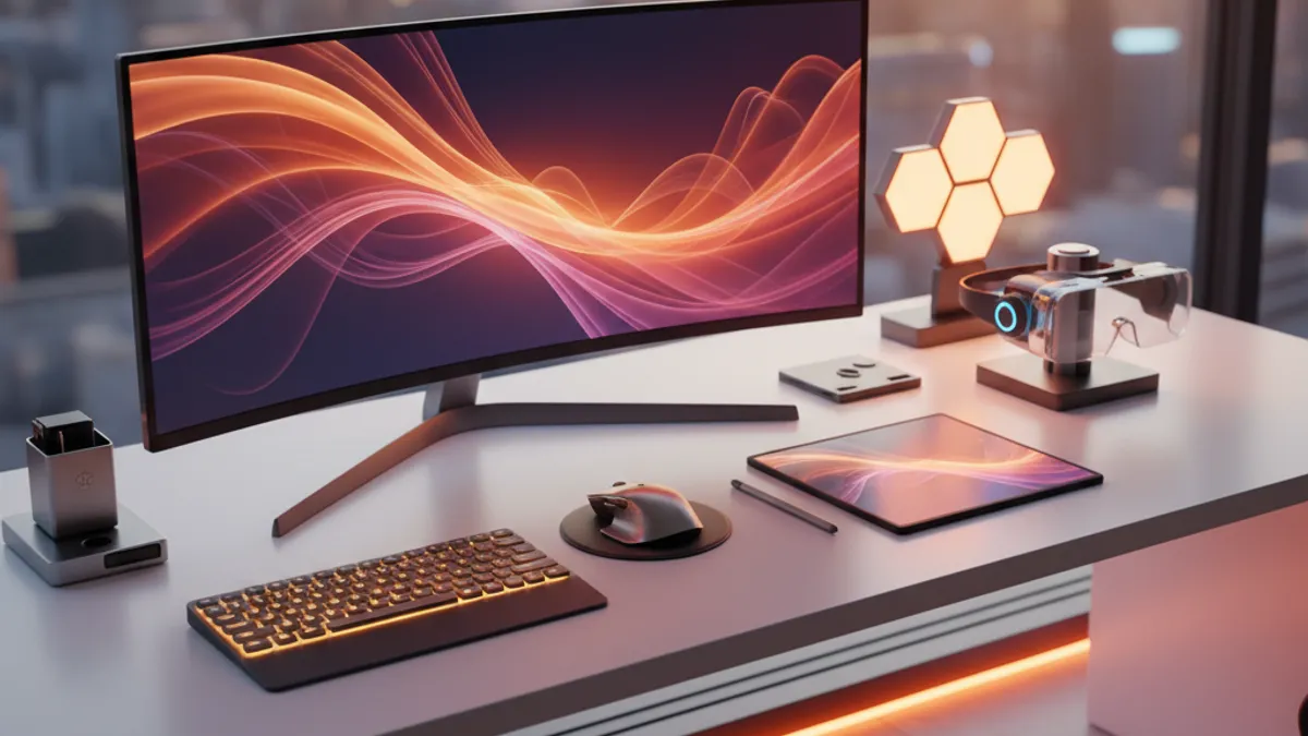 最新テクノロジーツールのデスク