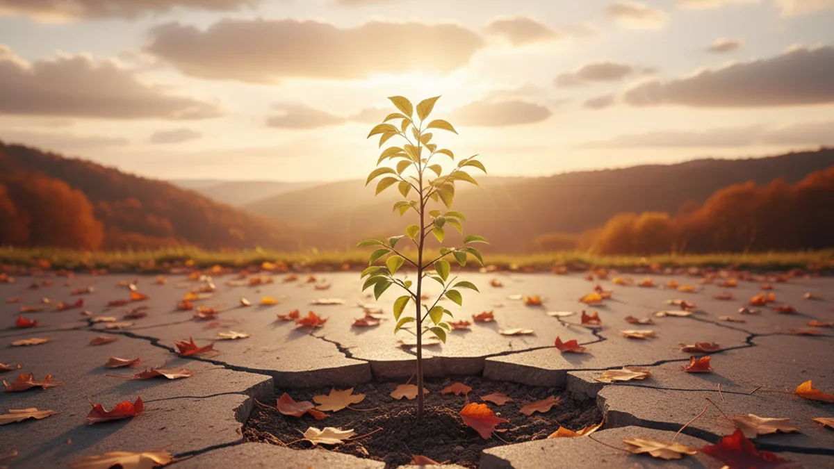 成長を象徴する光の差す風景