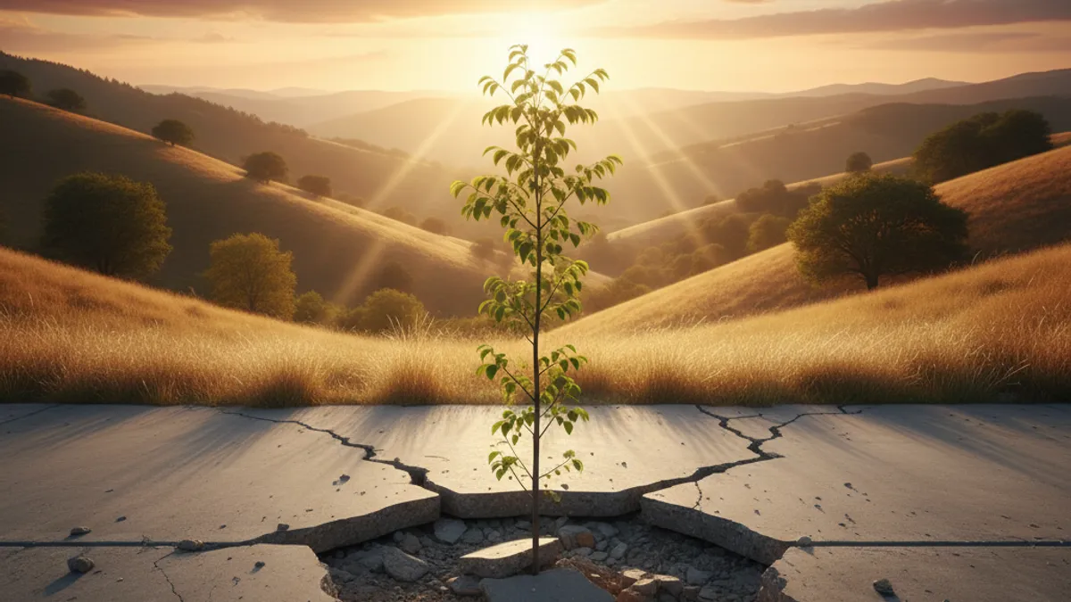 成長を象徴する光の差す風景