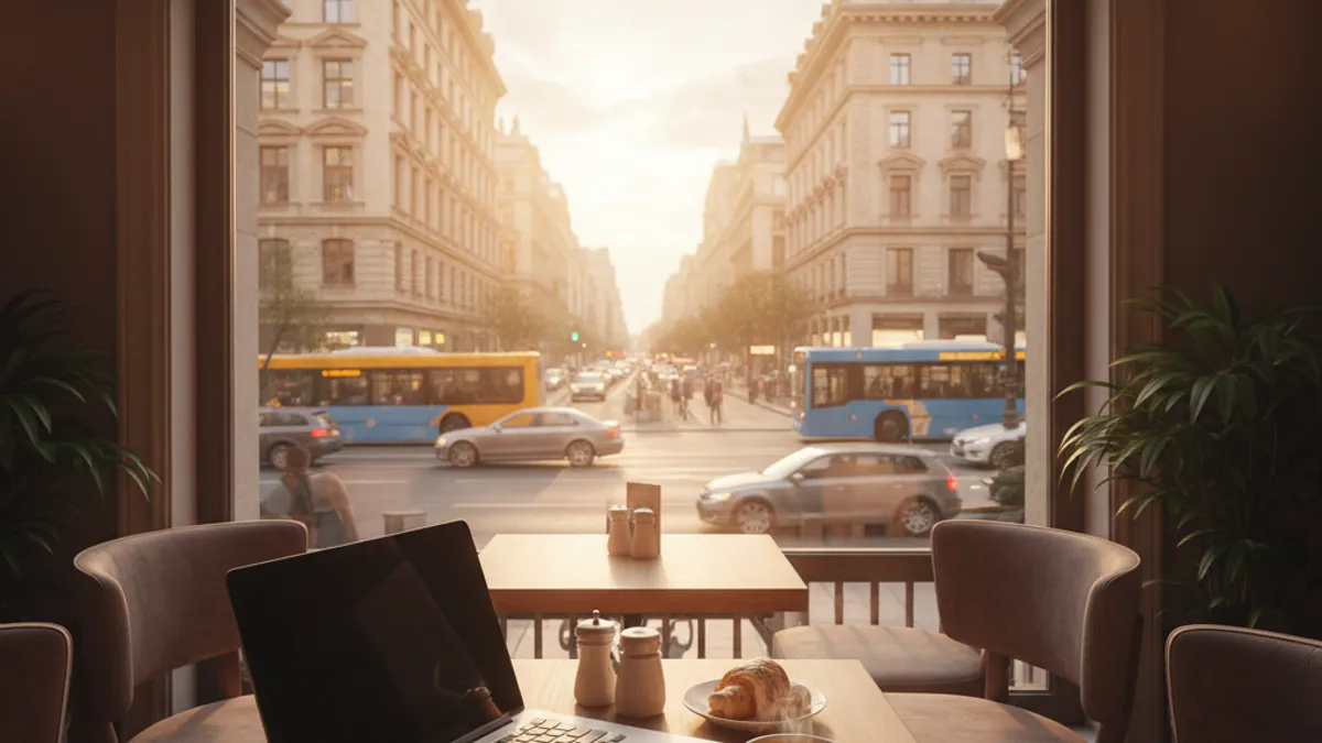 自由な働き方を象徴するカフェの風景