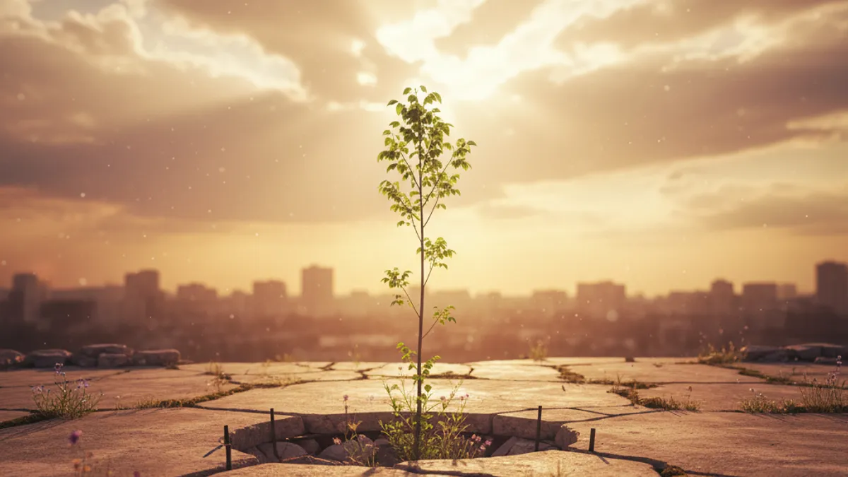 成長を象徴する光の差す風景