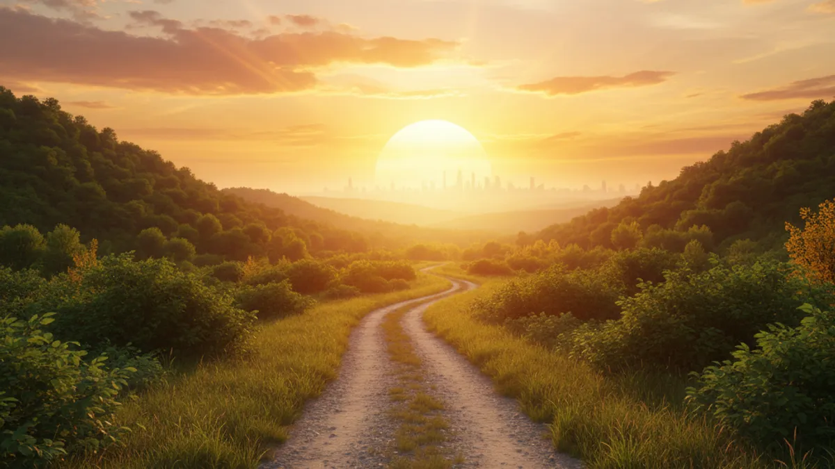 キャリアの成長と新しい始まりを象徴する風景