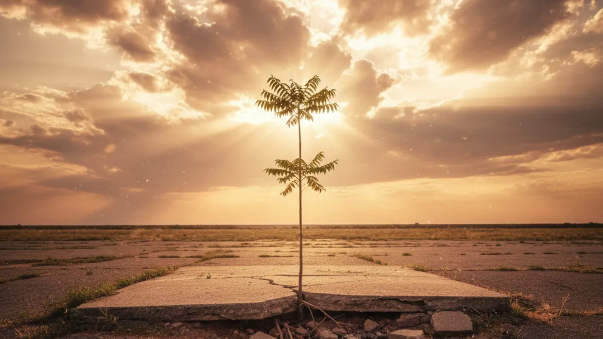 成長を象徴する光の差す風景