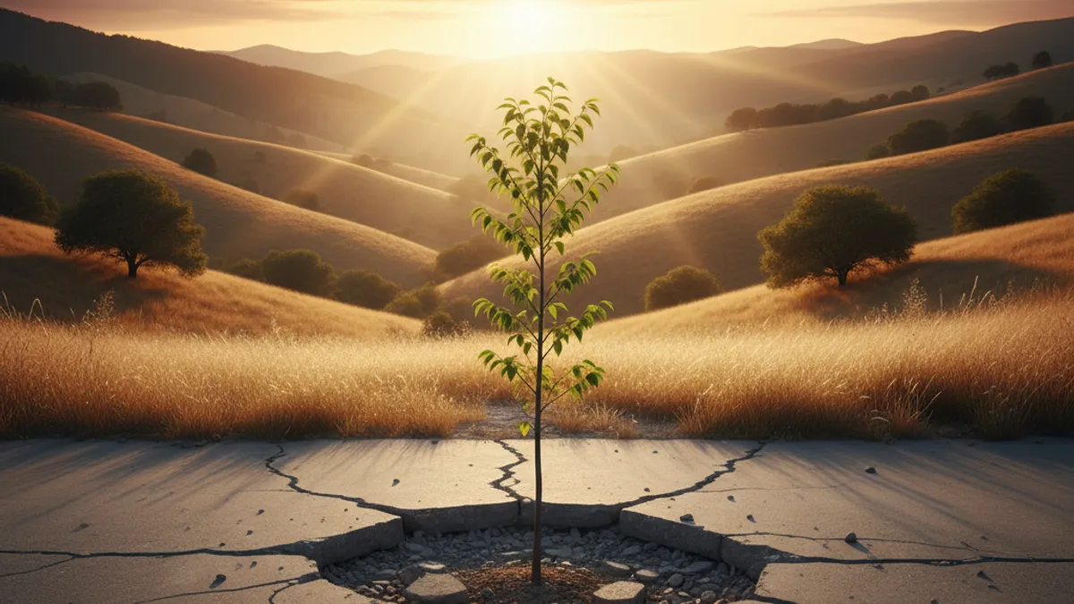 成長を象徴する光の差す風景