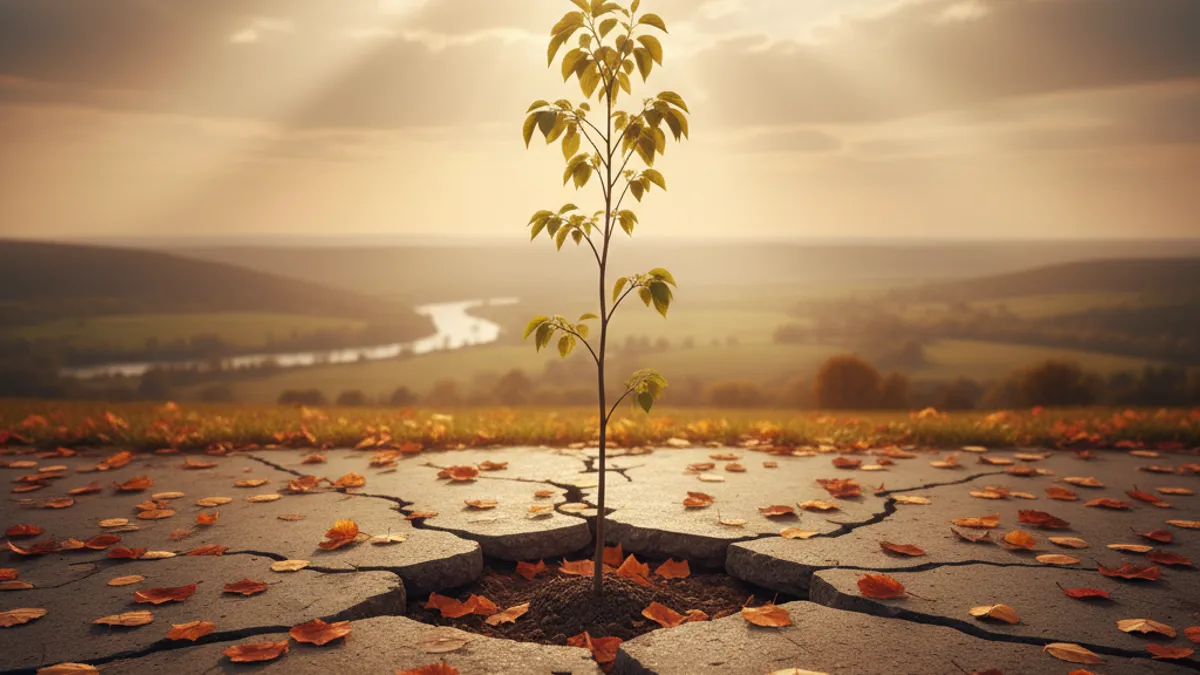 成長を象徴する光の差す風景