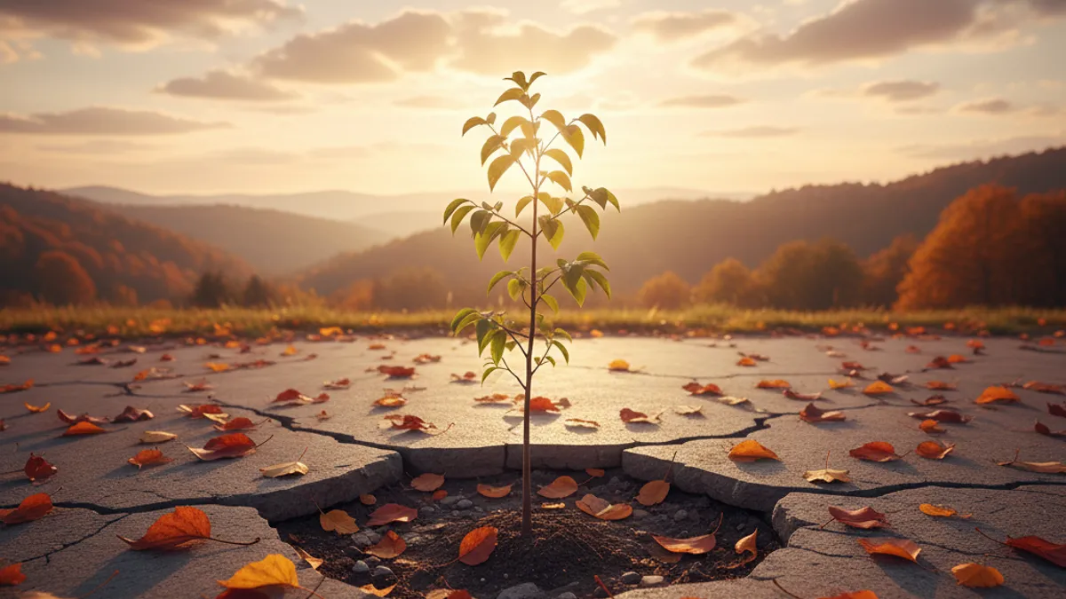 成長を象徴する光の差す風景