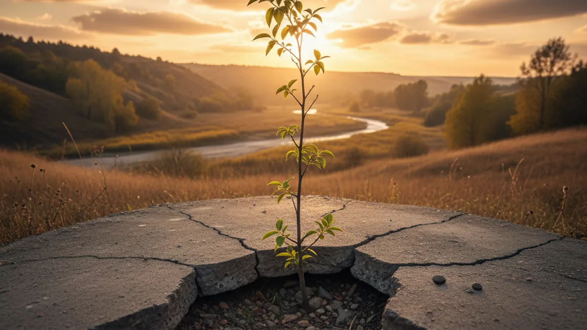 成長を象徴する光の差す風景