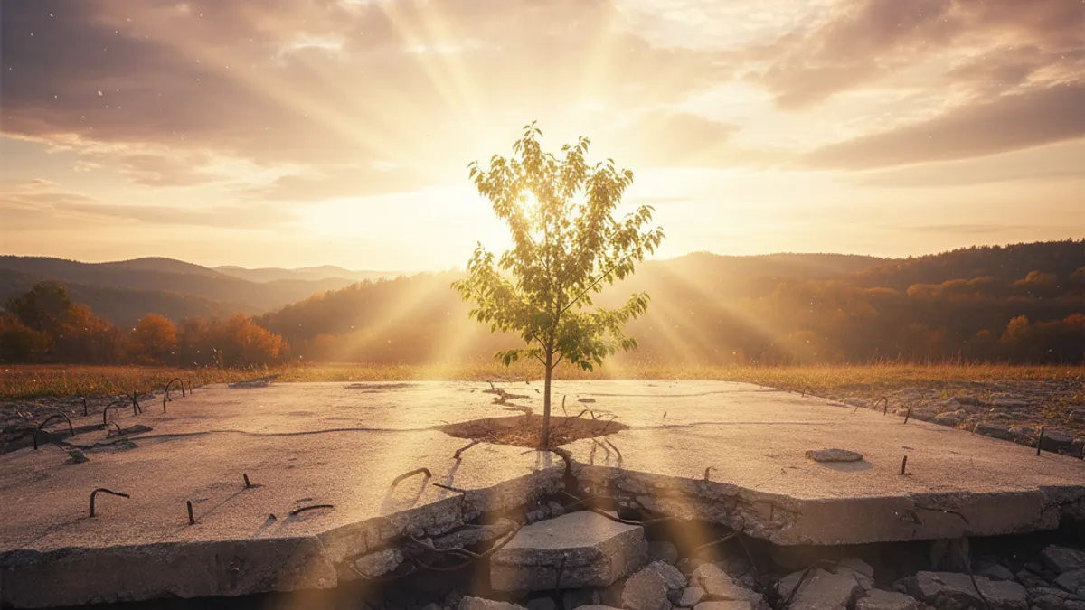 成長を象徴する光の差す風景