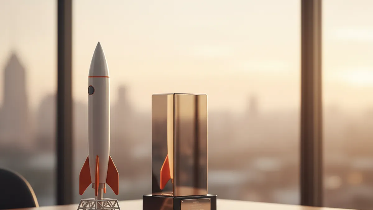 成長スピードと安定性の対比を象徴するデスクオブジェ