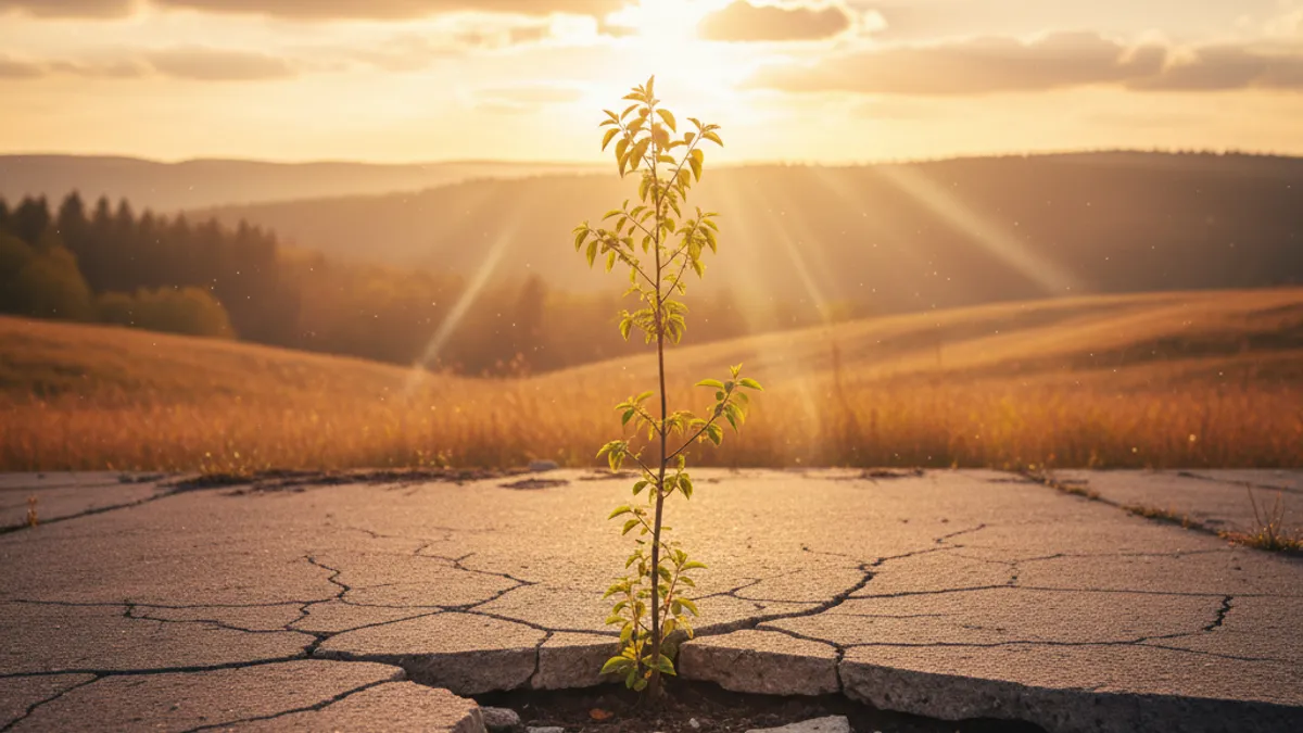 成長を象徴する光の差す風景
