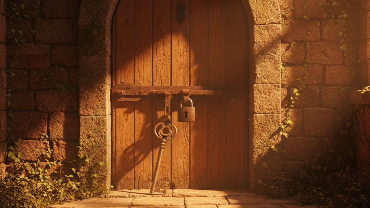 障壁の突破を象徴する鍵と扉