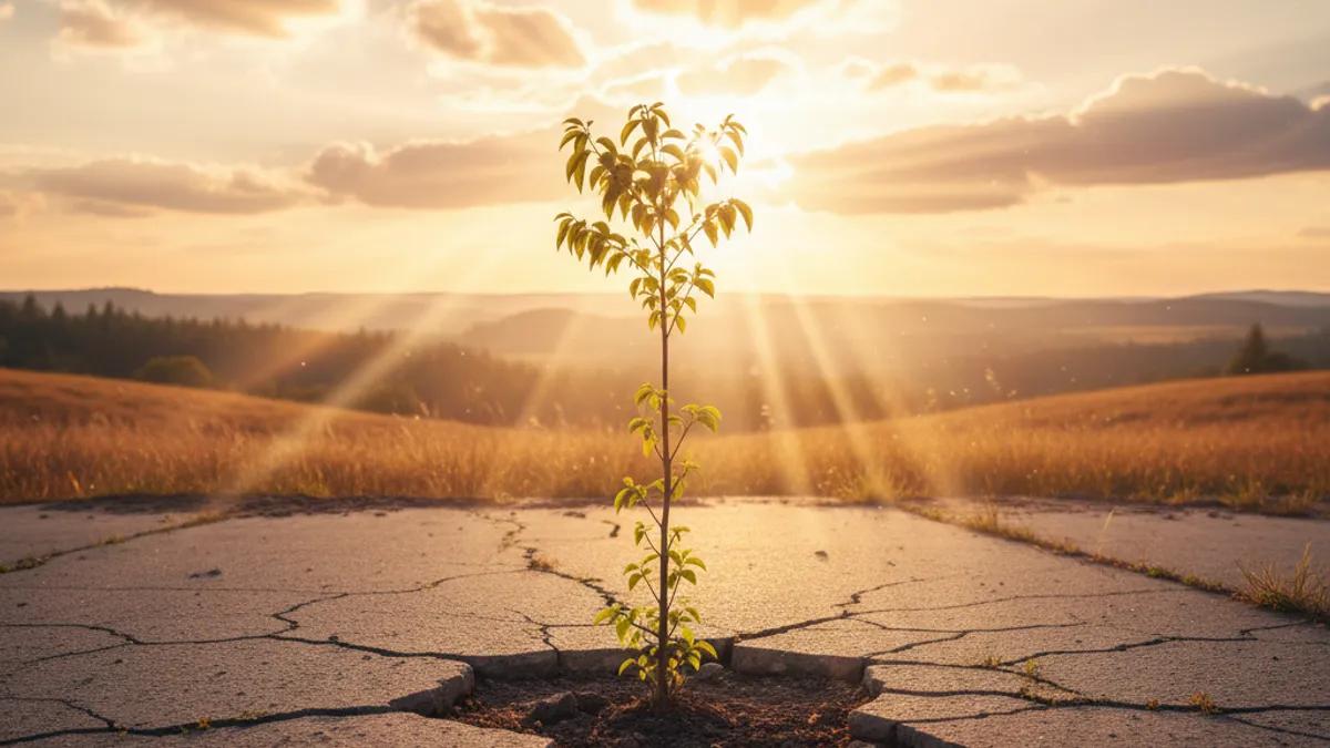 成長を象徴する光の差す風景
