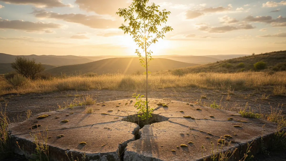 成長を象徴する光の差す風景