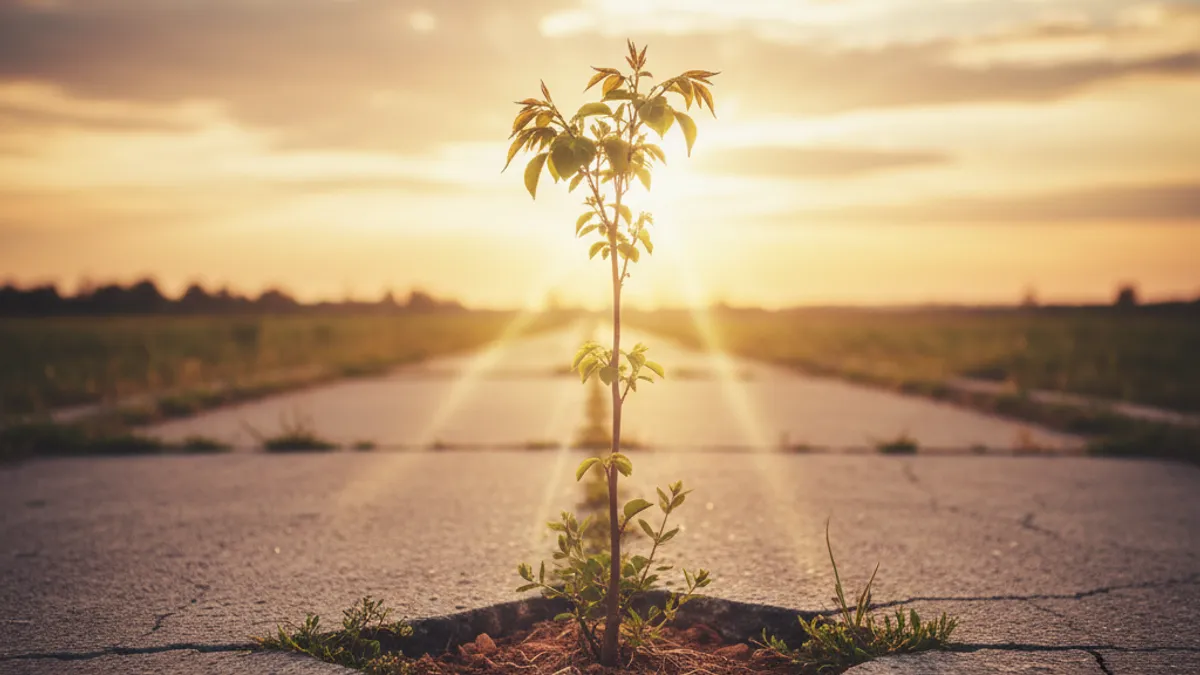 成長を象徴する光の差す風景