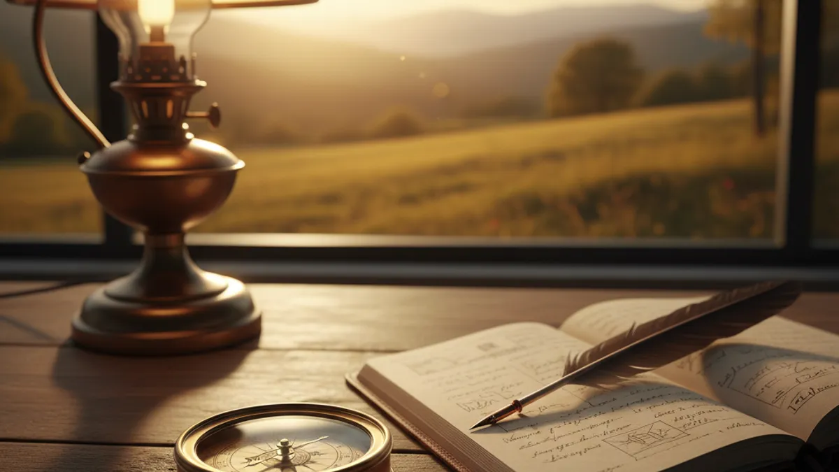 キャリアの方向性を示す羅針盤とノート